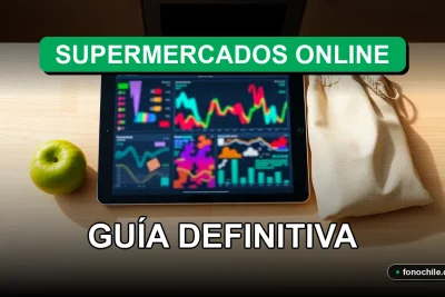 Guía definitiva de supermercados online en Chile para el año 2026, mostrando un carrito de compras digital en una tablet moderna.