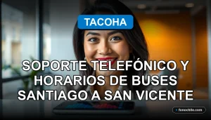 Una mujer latina sonriente, representando el servicio de soporte telefónico de Tacoha, con un teléfono inteligente moderno mostrando gráficos abstractos.
