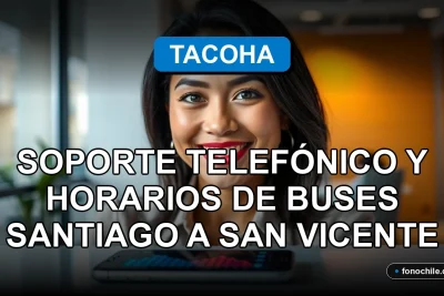 Una mujer latina sonriente, representando el servicio de soporte telefónico de Tacoha, con un teléfono inteligente moderno mostrando gráficos abstractos.
