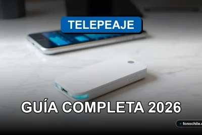 Guía completa para usar el tag de telepeaje en las autopistas de Chile, sobre un fondo moderno y minimalista.