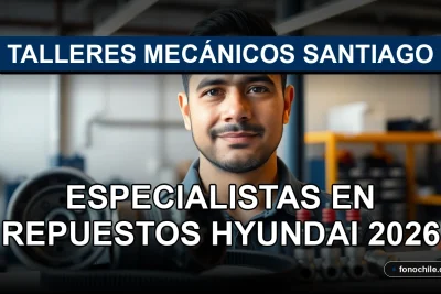 Un especialista de Talleres Mecánicos Santiago junto a repuestos genuinos Hyundai para motor, mostrando confianza y profesionalismo.