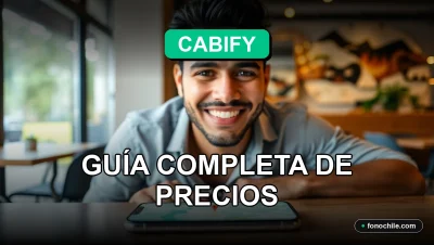 Aplicación de movilidad Cabify en un teléfono inteligente mostrando un mapa de Chile con tarifas estimadas para 2026.