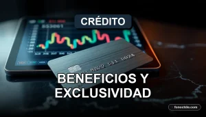 Tarjeta de crédito premium de metal sobre escritorio moderno con gráficos abstractos en pantalla de fondo