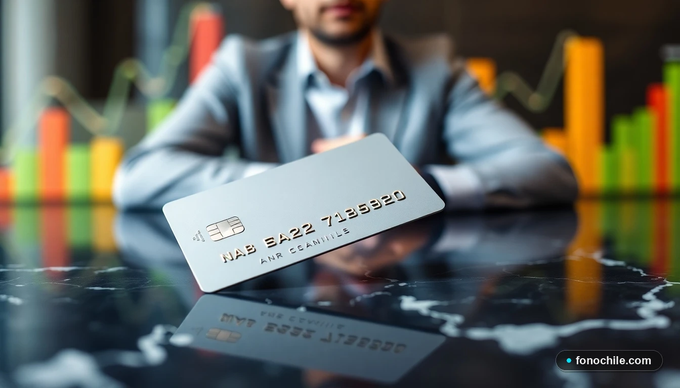 Tarjeta de crédito premium de metal sobre una superficie de mármol oscuro, símbolo de estatus financiero y exclusividad.