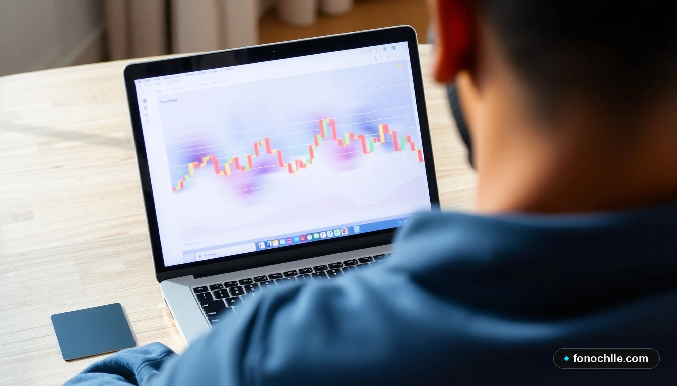 Persona comparando gráficos financieros de tarjetas de crédito en un portátil sobre una mesa de madera.