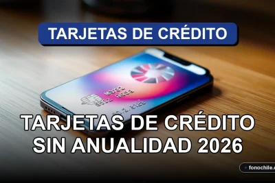 Tarjeta de crédito moderna sin cuota anual sobre escritorio de madera con gráficos abstractos en pantalla de teléfono.