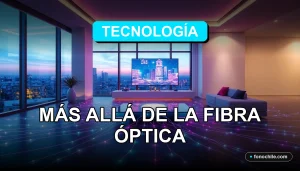 Un vistazo al futuro de la conectividad de internet más allá de la fibra óptica en un entorno doméstico futurista.