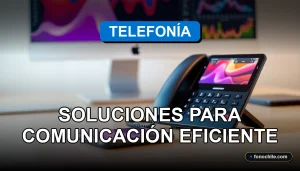 Soluciones de telefonía empresarial y comunicaciones unificadas para empresas en Chile, mostrando tecnología moderna y eficiente.
