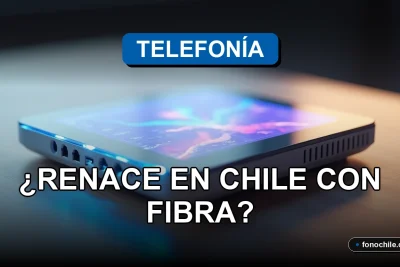 Un router de fibra óptica moderna sobre un escritorio de madera, con gráficos abstractos de colores en su pantalla.