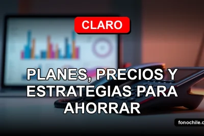 Planes de telefonía fija Claro 2026 en pantalla con gráficos abstractos, sobre mesa de diseño moderno.