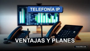 Servicios de telefonía IP empresarial en Chile mostrando gráficos abstractos en pantallas de dispositivos modernos.