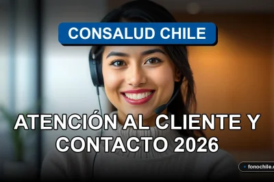 Atención al cliente de Consalud Chile, representada por una asesora latina sonriente en un entorno profesional moderno.