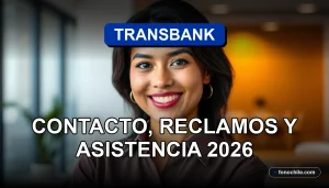 Asistencia y soporte de Transbank disponible por teléfono, representado por una profesional de servicio al cliente.