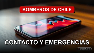 Teléfono de emergencia de Bomberos de Chile 2026 en un escritorio profesional
