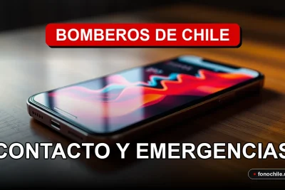 Teléfono de emergencia de Bomberos de Chile 2026 en un escritorio profesional