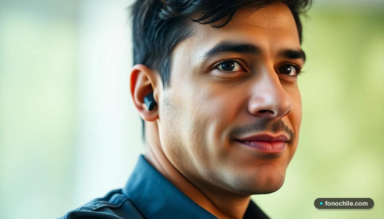 Hombre hispano con auriculares, escuchando atentamente, representando el servicio de farmacia a domicilio y soporte telefónico.