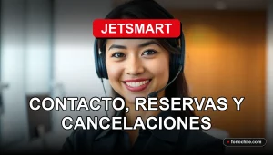 Una persona de servicio al cliente de JetSMART sonriendo, con auriculares de diadema, en un entorno de oficina moderna y brillante.