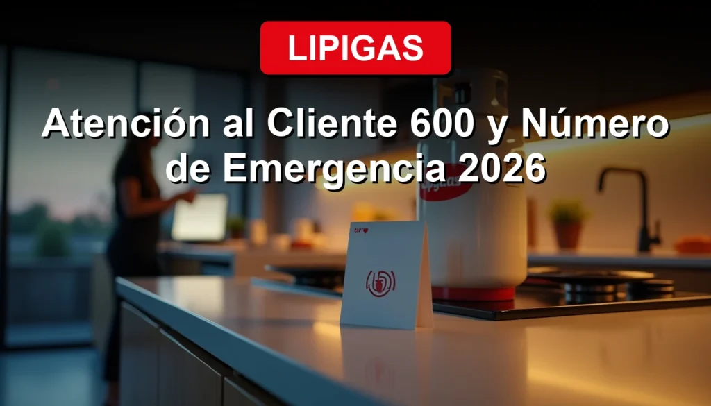 Hombre revisando un cilindro de gas licuado de Lipigas en su cocina, con el número de atención 600 visible en el estante.