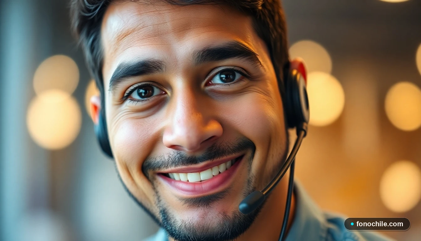 Agente de servicio al cliente de Tricot escuchando atentamente, con auriculares, en primer plano.