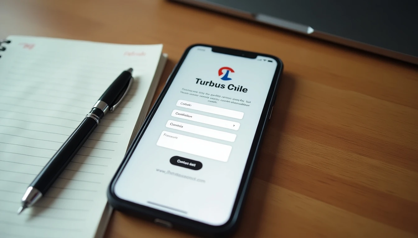 Pantalla mostrando la página de contacto de Turbus Chile para asistencia telefónica