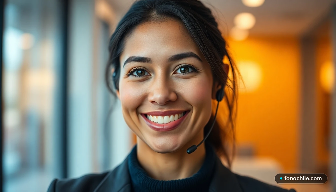 Agente de servicio al cliente de Unimarc ofreciendo ayuda y soporte profesional.