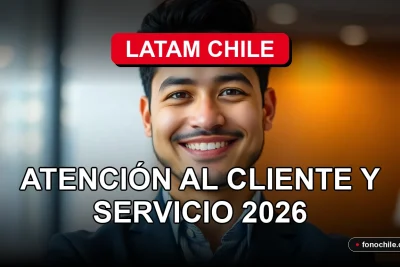 LATAM Chile customer service representative smiling confidently in a modern office