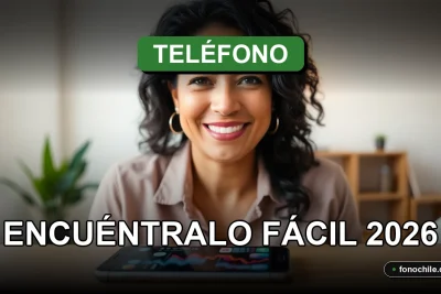 Una mujer hispana sonríe amablemente mientras usa su teléfono móvil para buscar información de contacto de una parroquia cercana.
