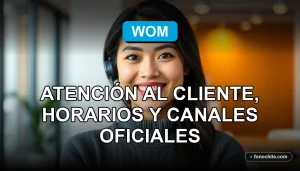 Mujer latina sonriente representando el servicio de atención al cliente de WOM en 2026.
