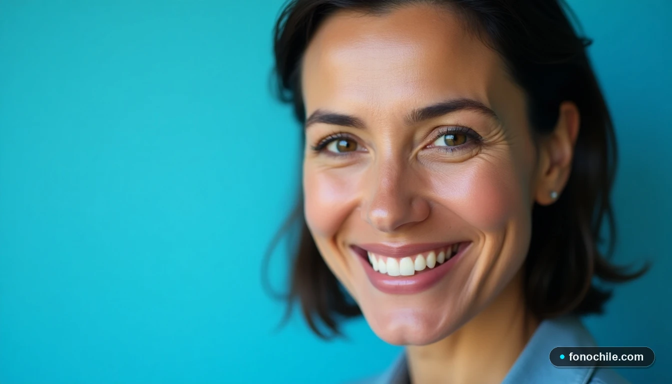 Primer plano de una agente de servicio al cliente de GTD, sonriendo con calidez y profesionalismo.