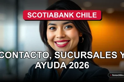 Scotiabank Chile servicio al cliente 2026, mujer latina sonriente en entorno profesional moderno