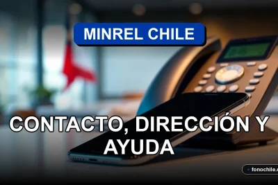 Teléfonos de contacto del Ministerio de Relaciones Exteriores de Chile en un escritorio moderno