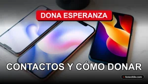 Teléfonos móviles modernos listos para donar a la campaña Dona Esperanza 2026 sobre una mesa.
