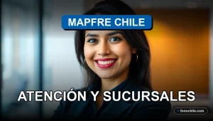 Una mujer latina sonriente, representando el servicio al cliente de MAPFRE Chile, en un entorno profesional y moderno.