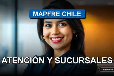 Una mujer latina sonriente, representando el servicio al cliente de MAPFRE Chile, en un entorno profesional y moderno.
