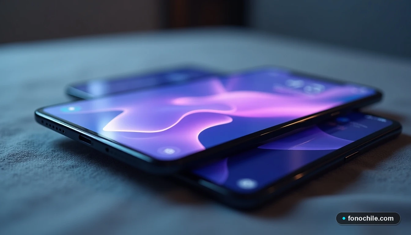 Primer plano detallado de dos pantallas mostrando una interfaz genérica abstracta idéntica, representando la función de sincronización de Teleparty.