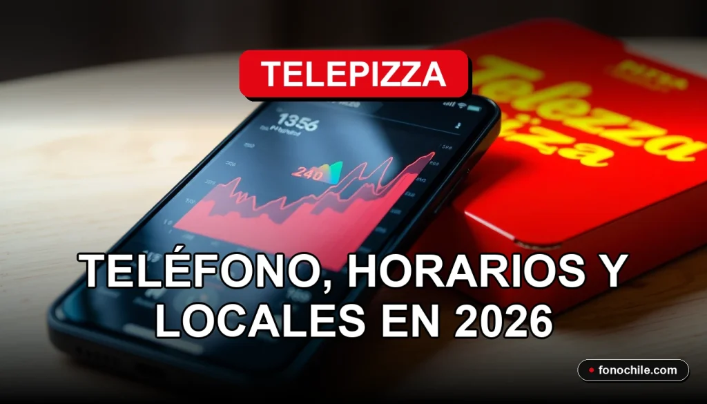 Un teléfono inteligente moderno descansa sobre una mesa de madera limpia, mostrando gráficos abstractos de colores, junto a una caja de pizza Telepizza.