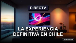 Televisión DIRECTV en 2026 en una elegante sala de estar moderna en Chile.