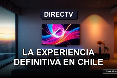 Televisión DIRECTV en 2026 en una elegante sala de estar moderna en Chile.