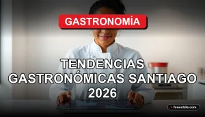 Tendencias gastronómicas en Santiago de Chile para el año 2026, concepto de innovación culinaria.