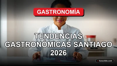 Tendencias gastronómicas en Santiago de Chile para el año 2026, concepto de innovación culinaria.
