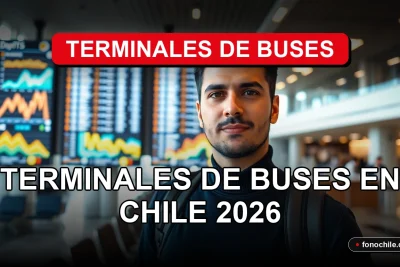 Futurista terminal de buses en Chile con pantallas digitales y asientos modernos