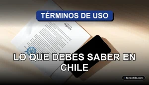 Guía visual sobre los Términos de Uso Justo en Chile 2026, representada por un documento legal moderno junto a un dispositivo móvil.