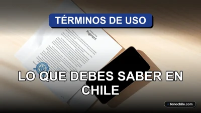 Guía visual sobre los Términos de Uso Justo en Chile 2026, representada por un documento legal moderno junto a un dispositivo móvil.