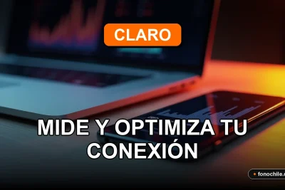 Modern smartphone and laptop resting on a clean wooden table, displaying abstract colorful graphs representing internet speed test results.