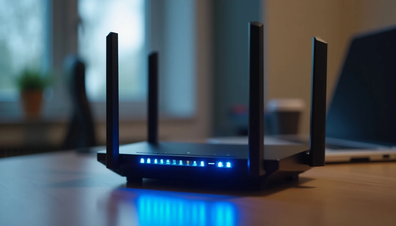Router moderno Telsur para test de velocidad de internet óptimo