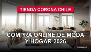 Modern living room with abstract art and stylish home decor items from Tienda Corona Chile's 2026 collection.