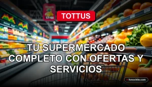 Modern Tottus supermarket interior with fresh produce and digital price tags, 2026