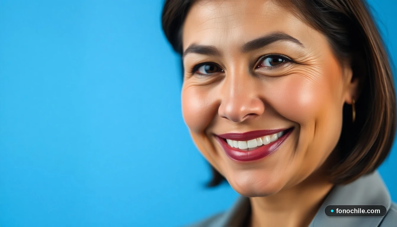 Asesora de servicio al cliente de telecomunicaciones sonriendo, representando apoyo y resolución.