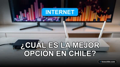 Comparación entre servicios de TV Cable e Internet en Chile para el año 2026, mostrando gráficos abstractos en pantallas.