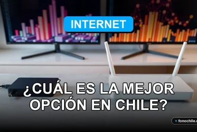 Comparación entre servicios de TV Cable e Internet en Chile para el año 2026, mostrando gráficos abstractos en pantallas.